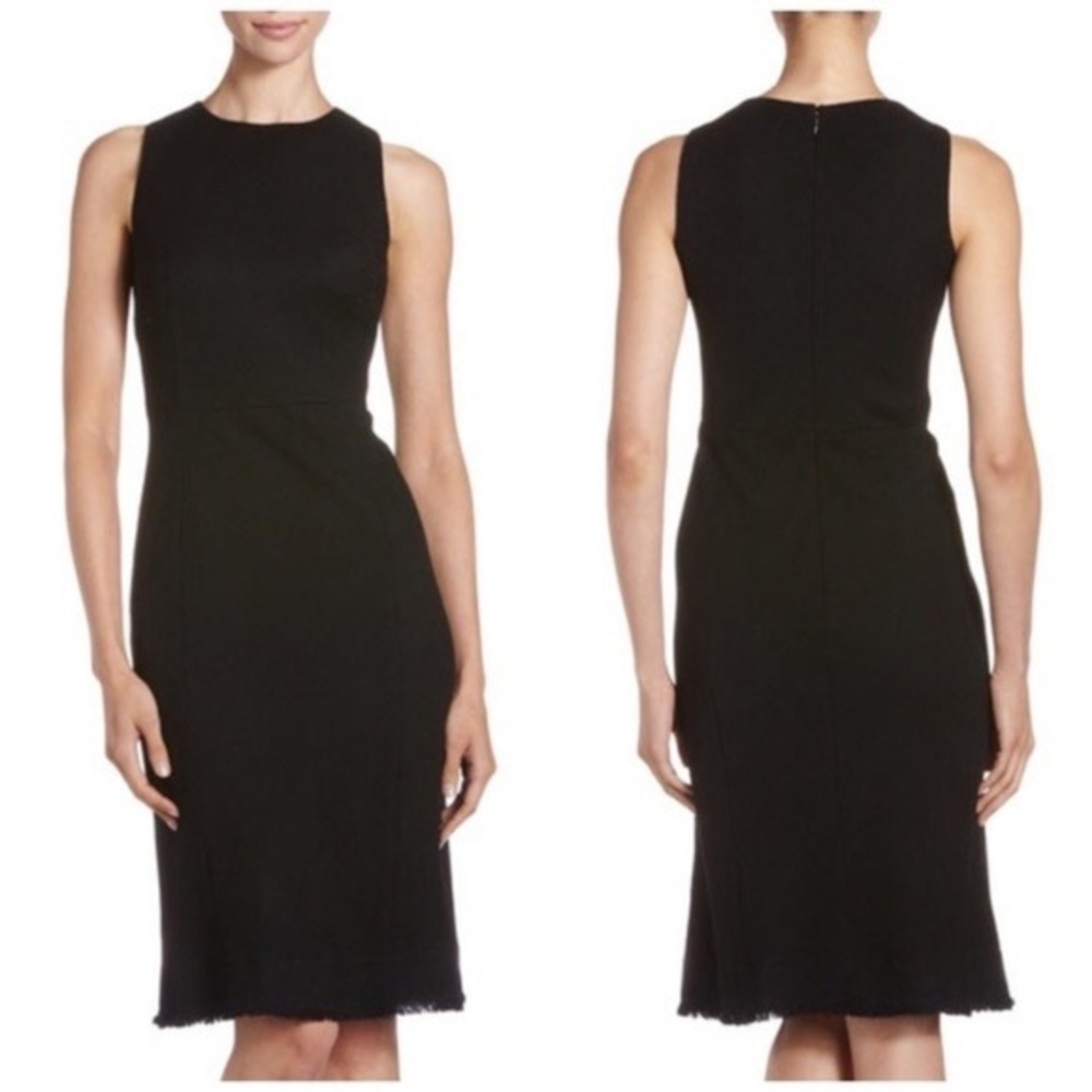 Theory Vaille Squaredance Black Tweed Shift Dress